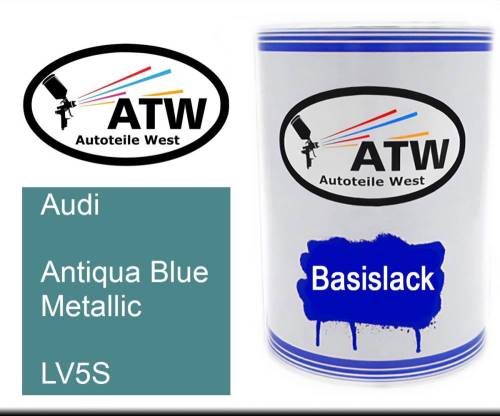 Audi, Antiqua Blue Metallic, LV5S: 500ml Lackdose, von ATW Autoteile West.